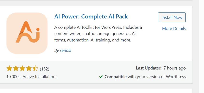 a screenshot of AI Power plugin