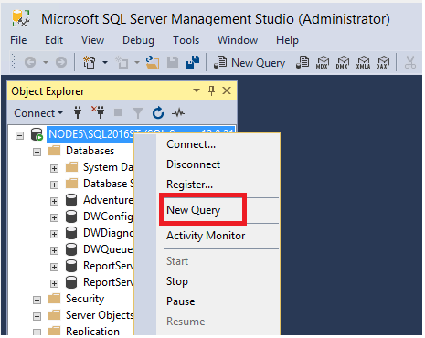 open new query window