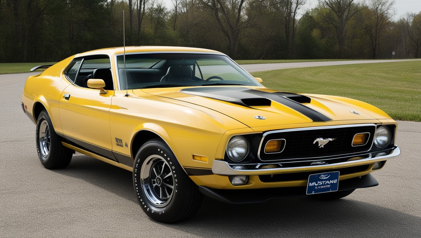 1972 Mustang Mach 1 in Canary Yellow with Black Louvers
