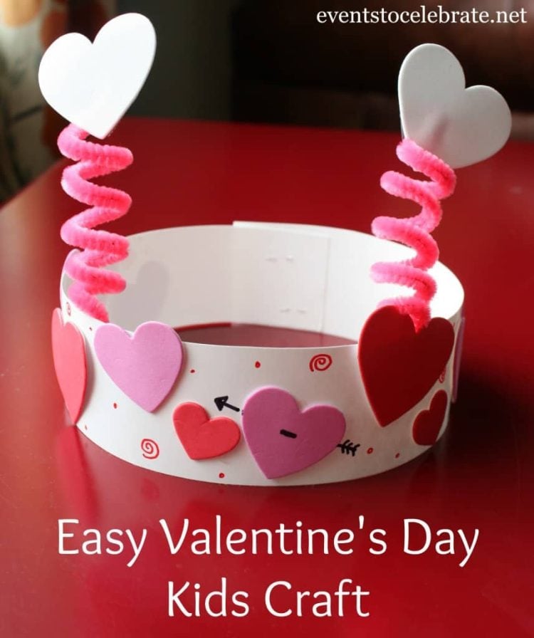 Valentine's day crown kid's craft 