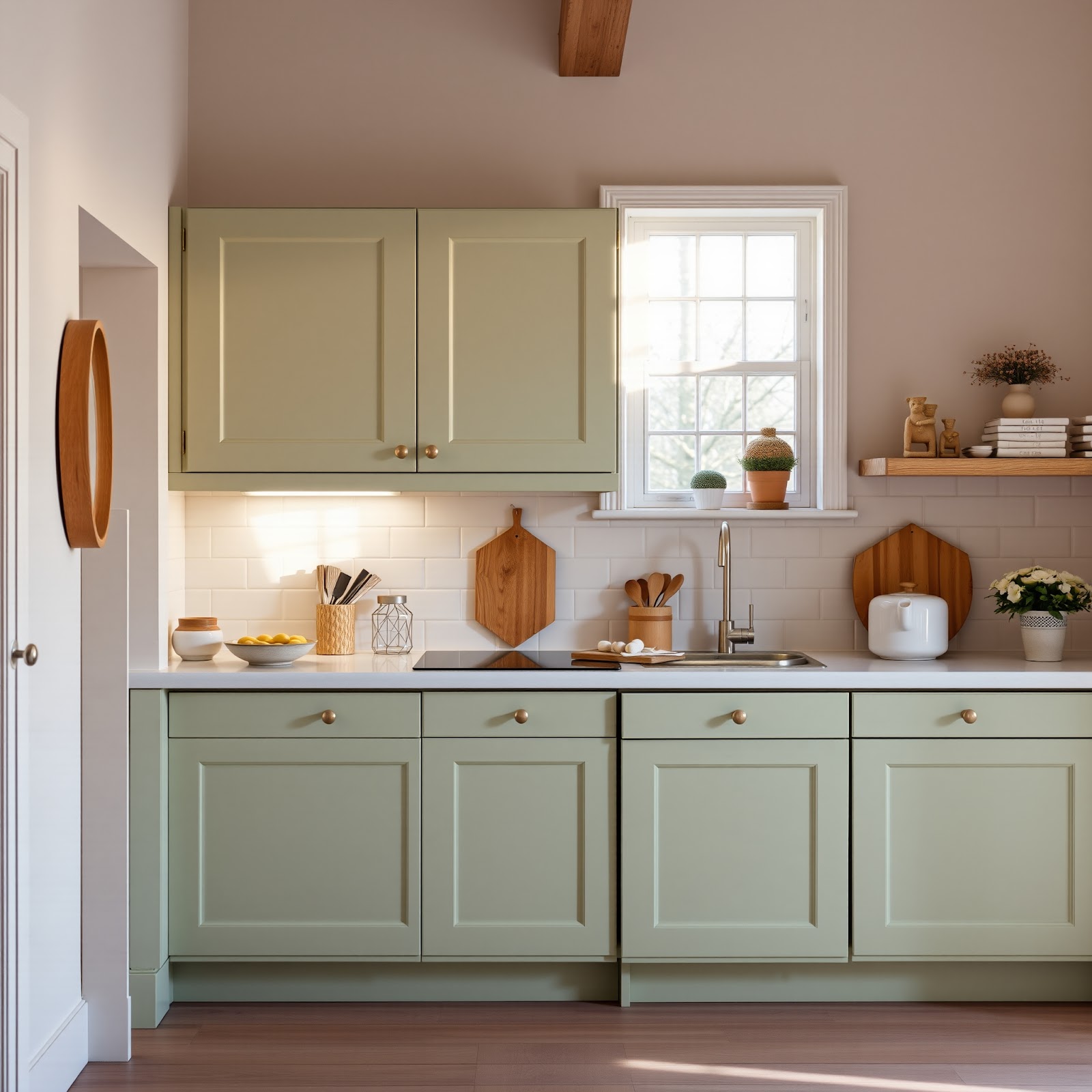 Cottage kitchen with soft color palette