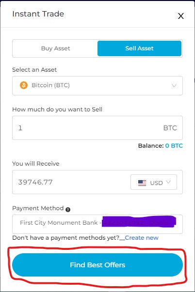 How to Sell BTC on TransferXO