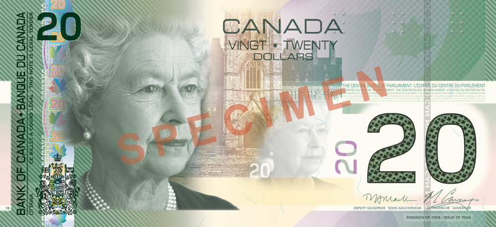 Fake 20 Canadian Dollar Bill