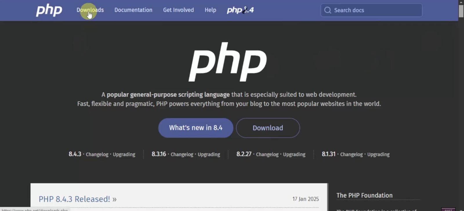 Official PHP website