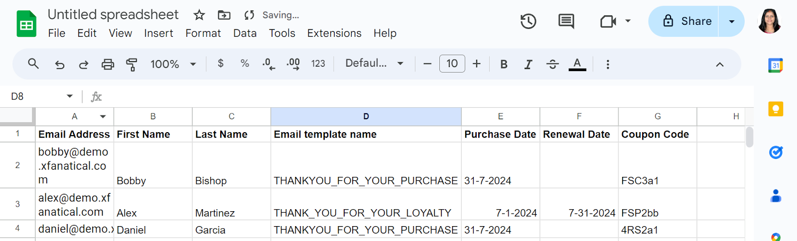 Mail Merge in Gmail using xFanatical Foresight-Email action