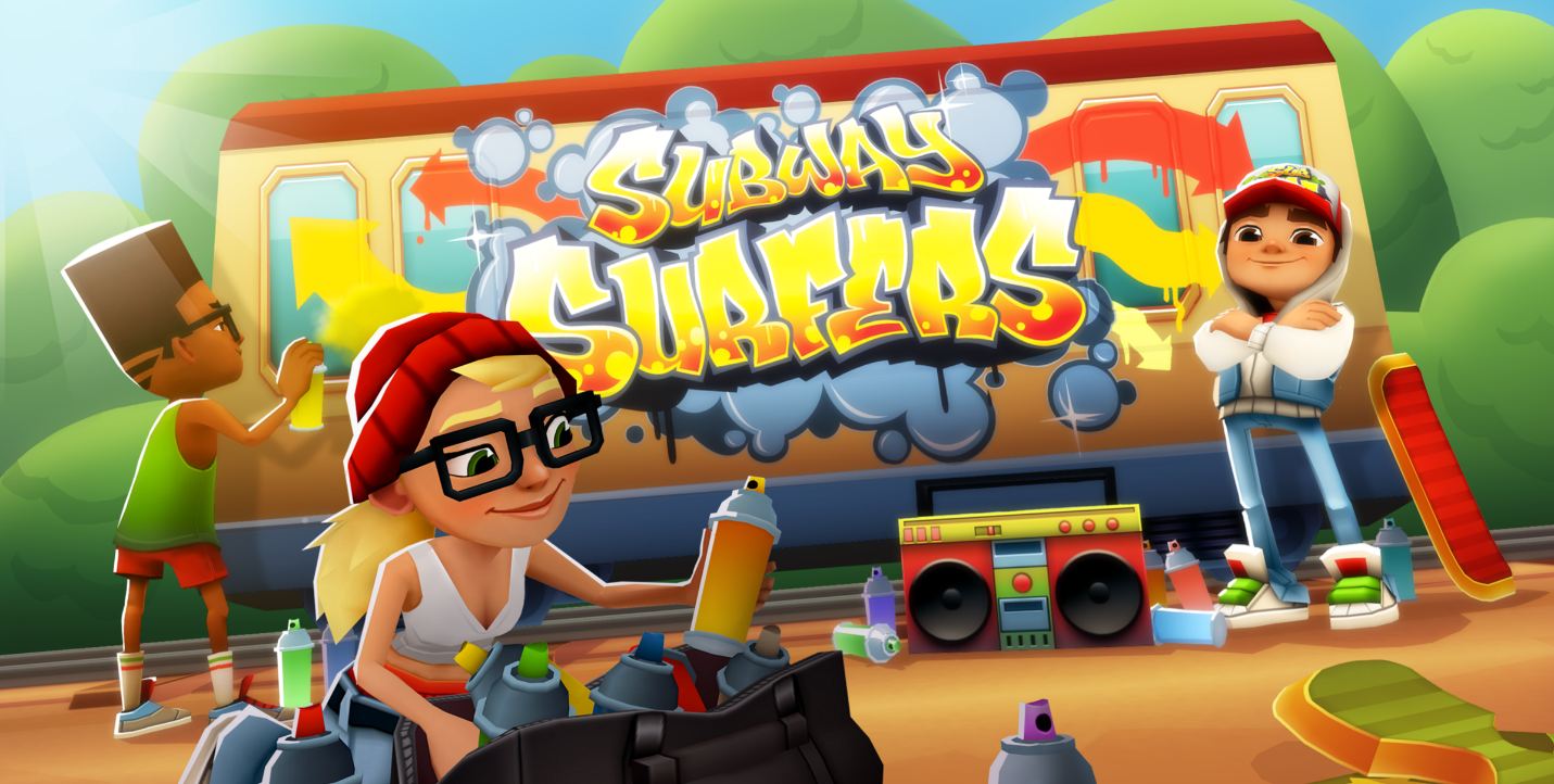 The Official Picture of Subway Surfers with its characters