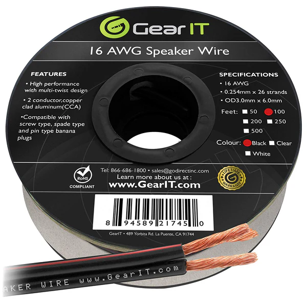 GearIT Pro Series 16 AWG – Best Budget-Friendly Speaker Wire for Car Audio