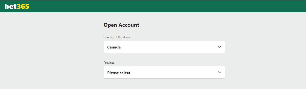 bet365 sign up page