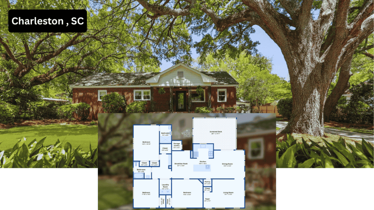 Tour This 1,736 Sq Ft 1942 Brick Bungalow in Charleston, SC with Gleaming Hardwood Floors and Vintage Charm