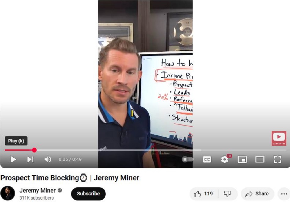 Jeremy Miner Prospect Time Blocking (PTB)