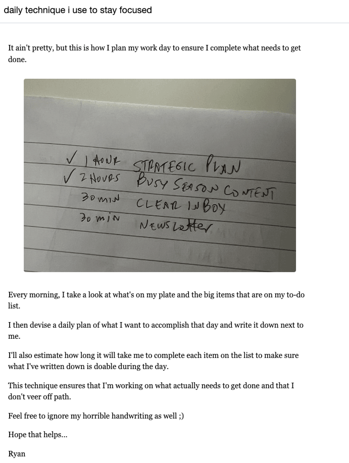 A written checklist by Ryan Lazanis