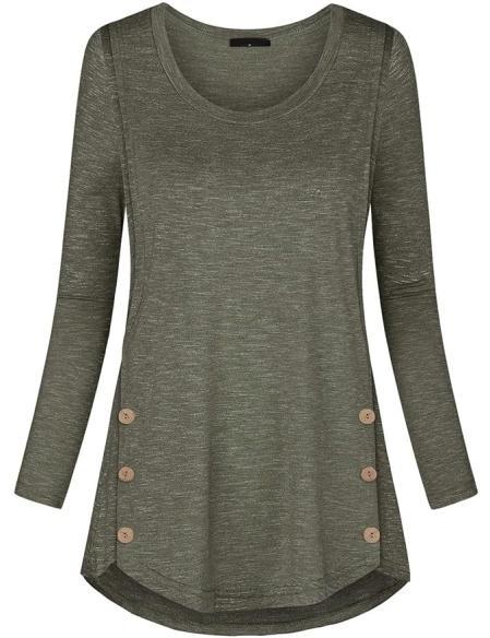 Quinee Women's Button Side Maternity Tunic Nursing Top
