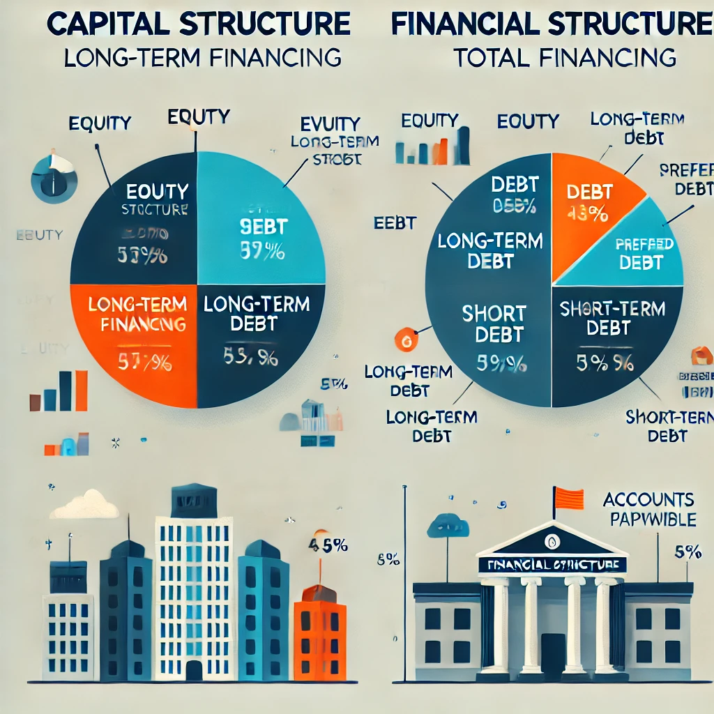 difference between capital structure and financial structure