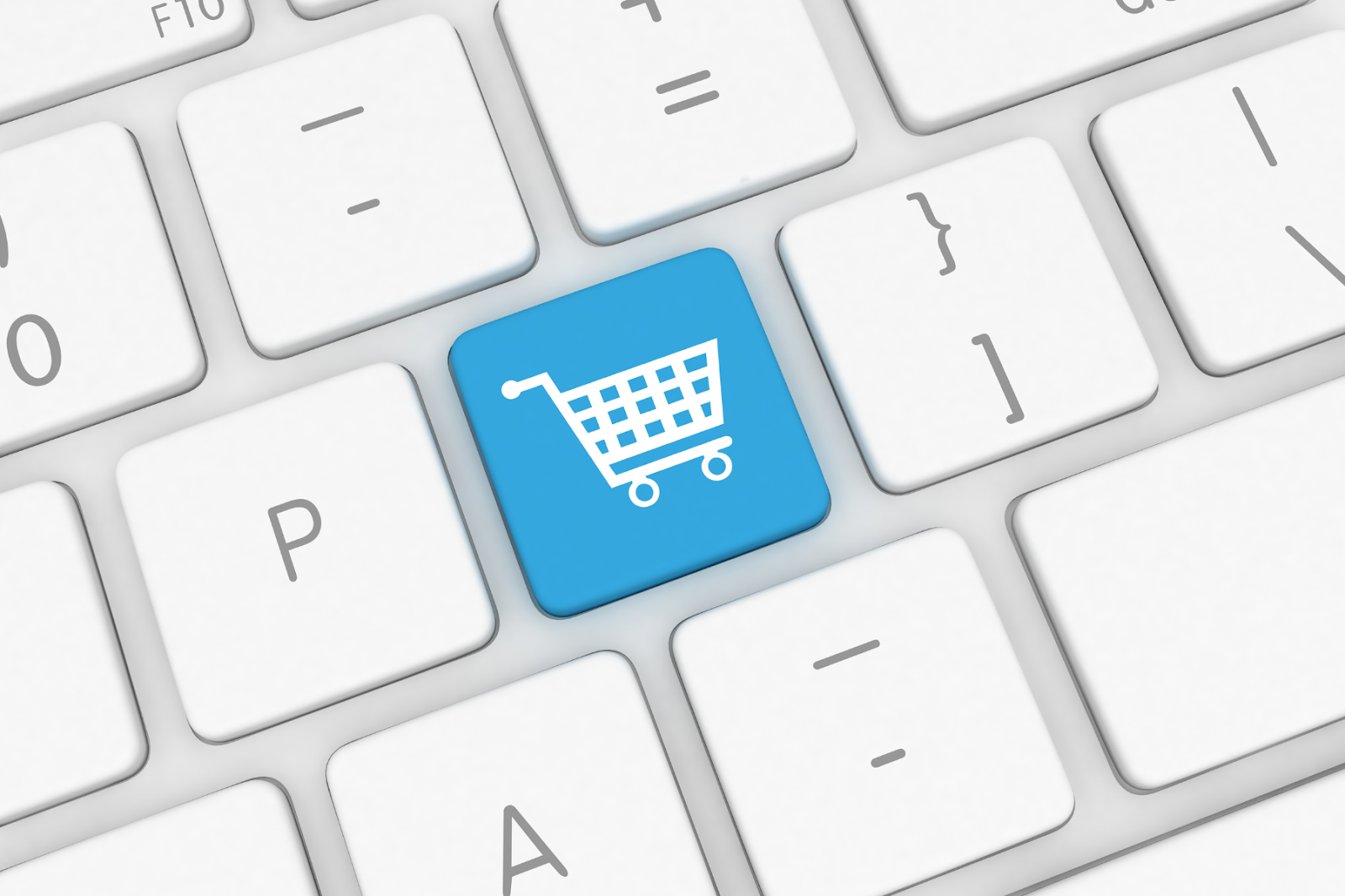 Online shopping key on keyboard