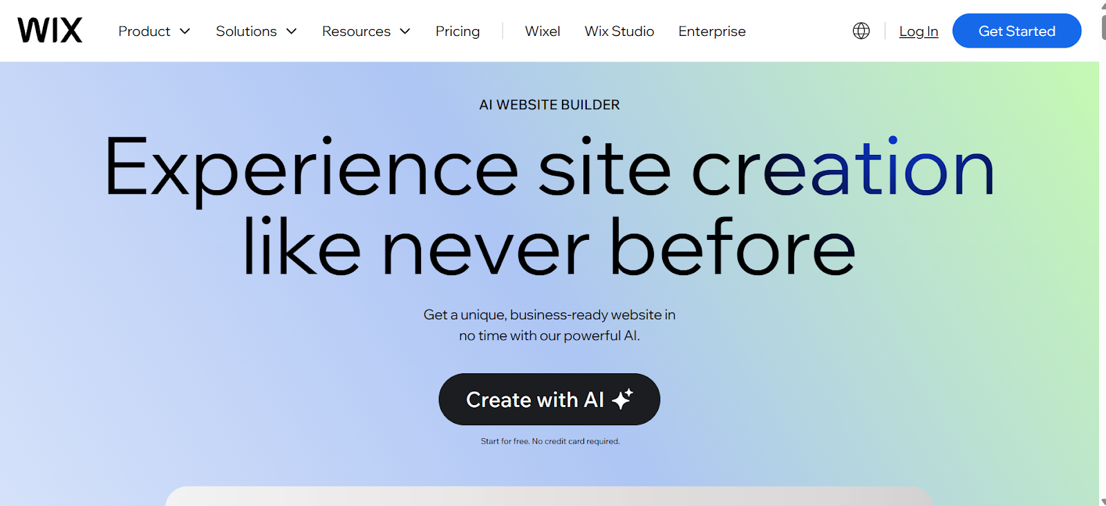 a screenshot of wix builder