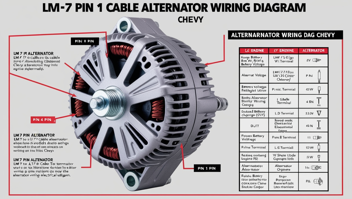 LM 7 4 Pin To 1 Cable Alternator Wiring Diagram Chevy