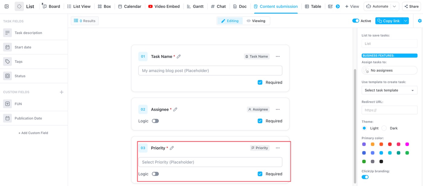 Tùy chỉnh cài đặt bài nộp/gửi: Cách tạo biểu mẫu trong Excel