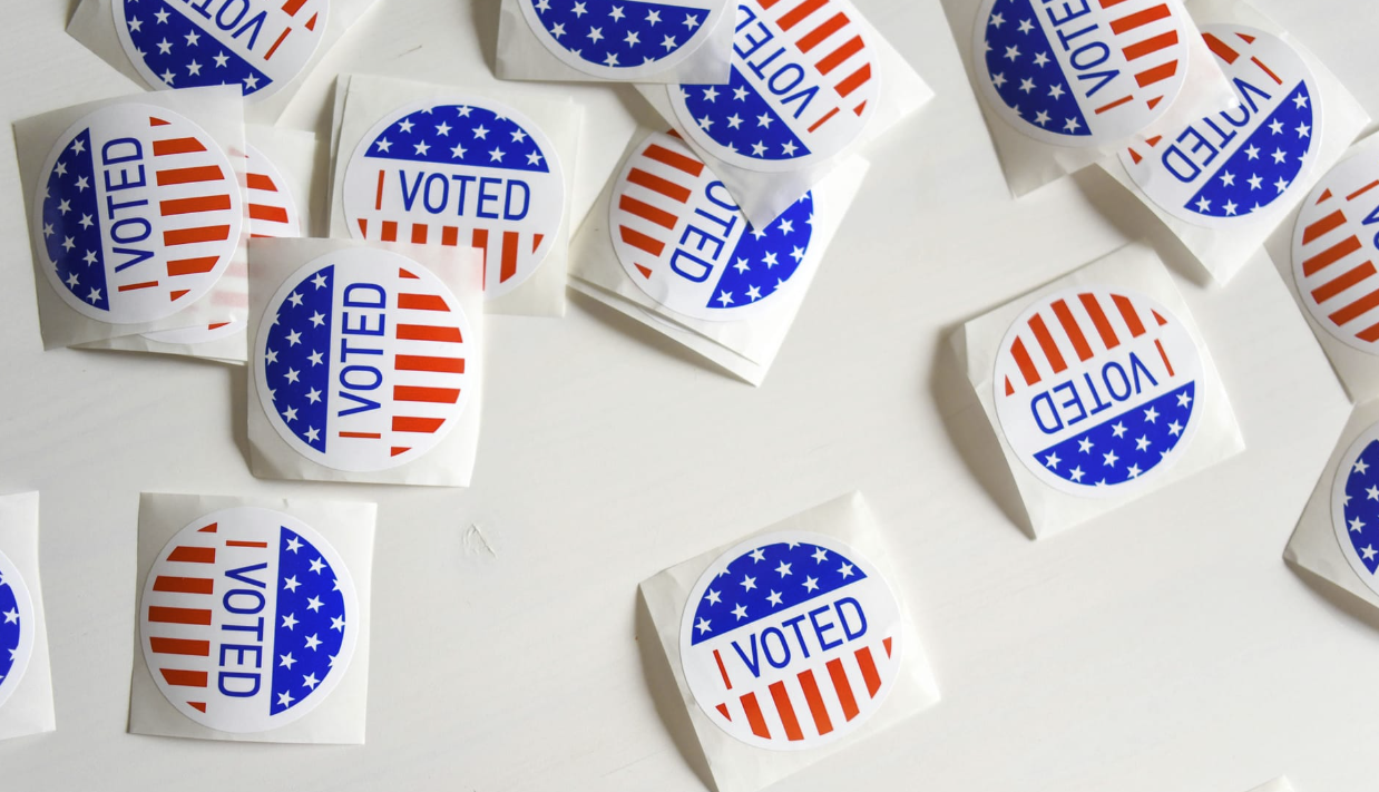 "I Voted" stickers. Via Unsplash