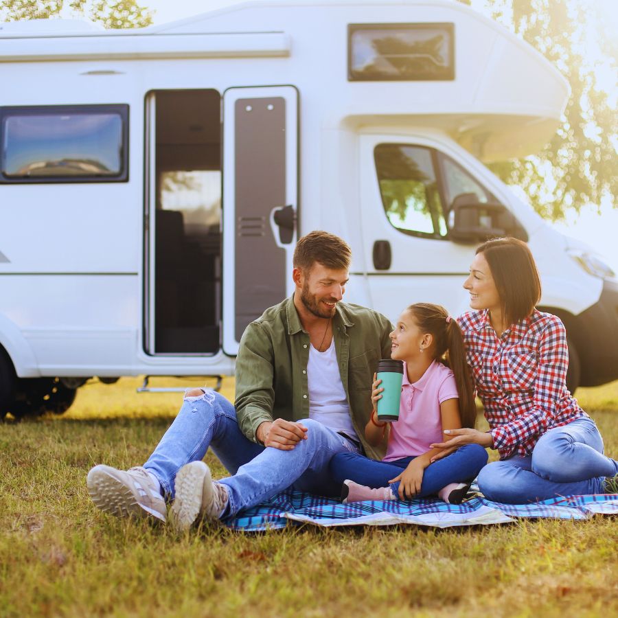 family renting an RV