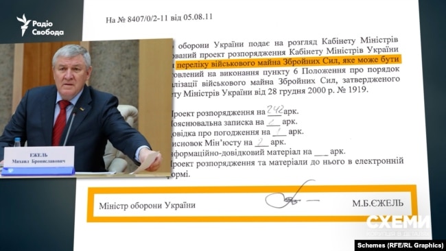 У 2011 році продати пакет військового майна запропонував міністр оборони Михайло Єжель