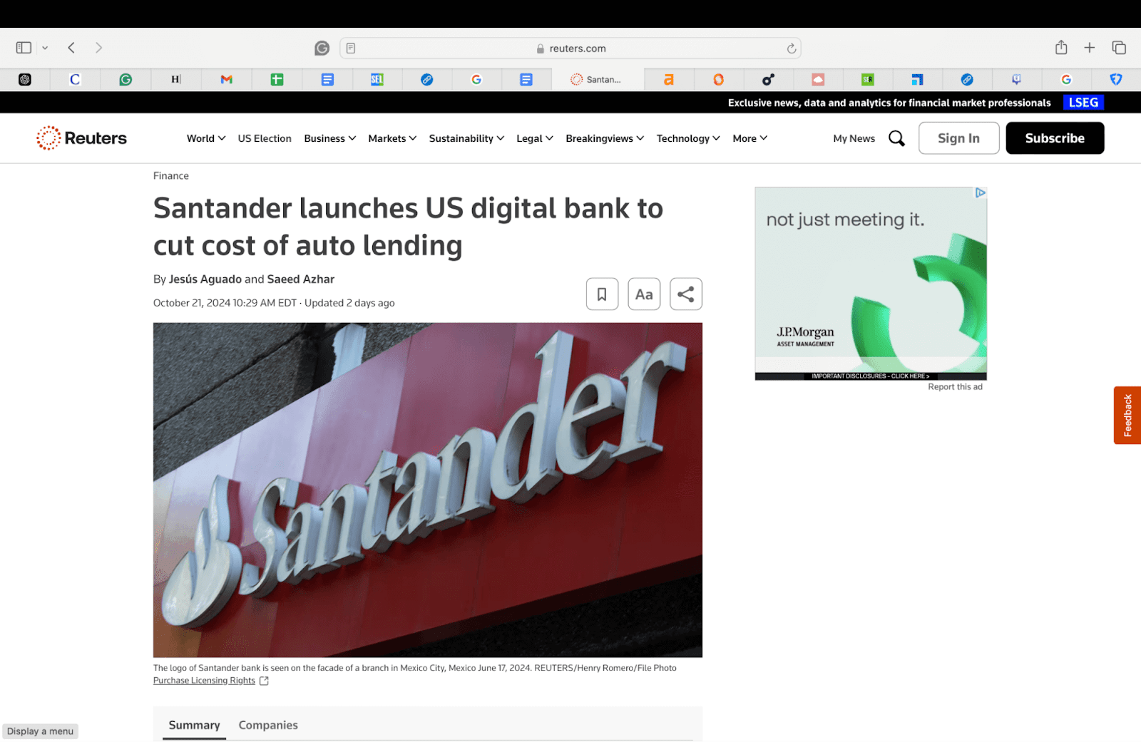 Screenshot of a press release that can gain organic backlinks