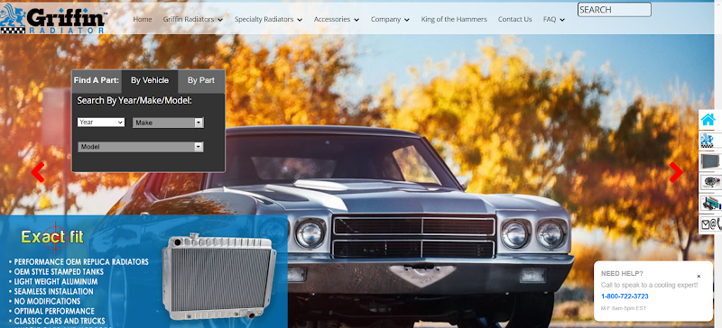 Showcase Griffin radiator website 