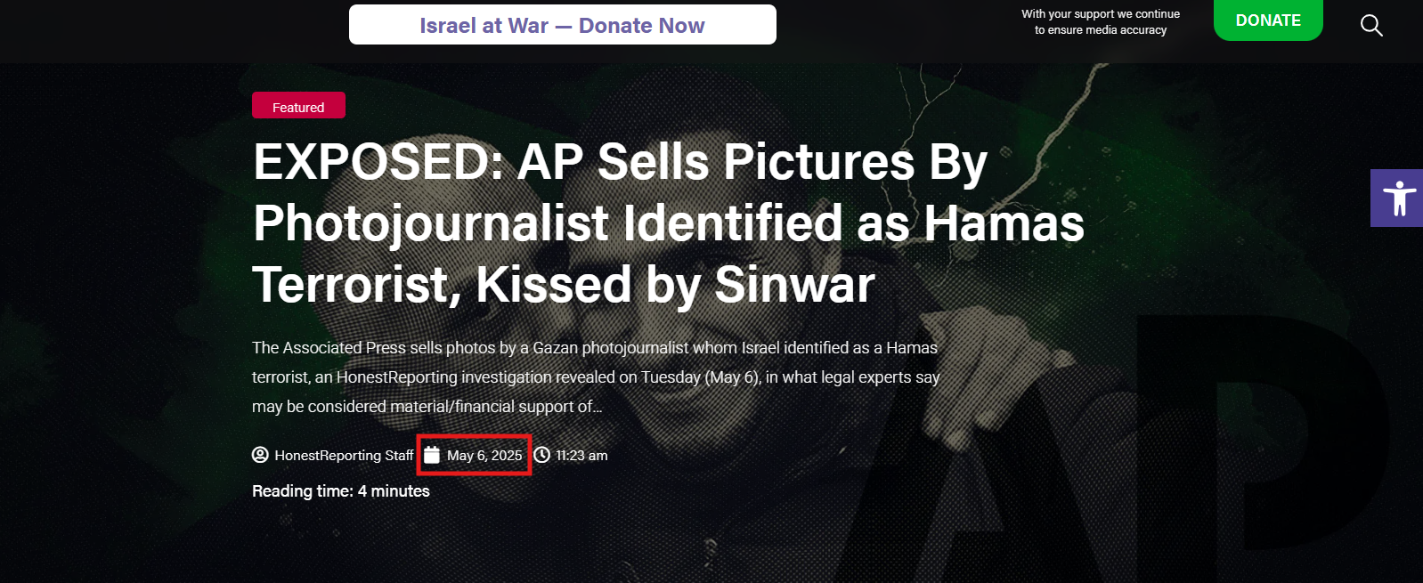 Exposed: AP sells pictures by photojournalist identified as Hamas terrorist, kissed by Sinwar.