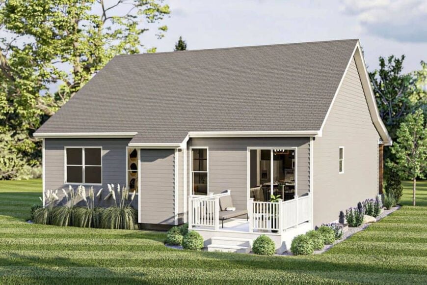 Rear rendering of the two-story 4-bedroom traditional-style home.