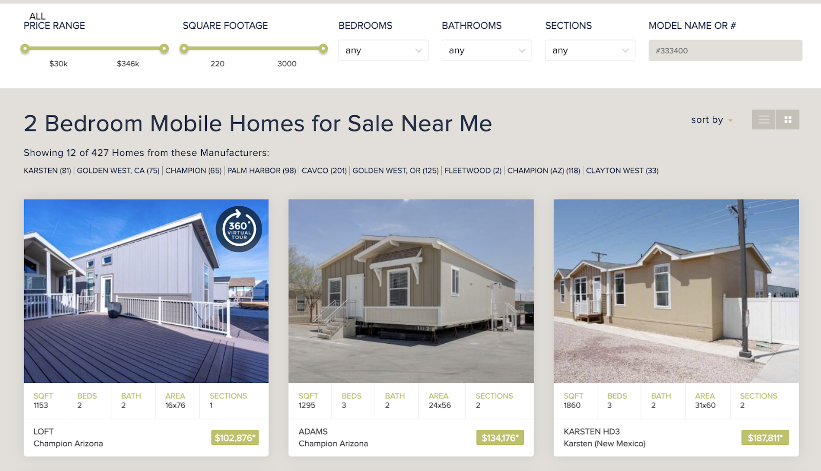 2 bedroom mobile home options