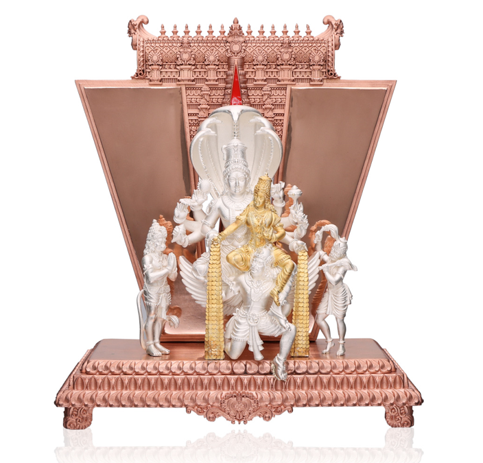 Copper and Silver Varalakshmi and Maha Vishnu Idol | CKC Jewellery Store