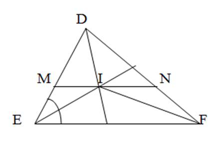 CHƯƠNG 8: TAM GIÁCBÀI 9: TÍNH CHẤT BA ĐƯỜNG PHÂN GIÁC CỦA TAM GIÁC1. ĐƯỜNG PHÂN GIÁC CỦA TAM GIÁCBài 1: Vẽ và cắt hình tam giác ABC rồi gấp hình sao cho cạnh AB trùng với cạnh AC ta được nếp gấp AD (Hình 1). Đoạn thẳng AD nằm trên tia phân giác của góc nào trong tam giác ABC.Đáp án chuẩn:AD nằm trên tia phân giác của BACThực hành: Trong Hình 3, hãy vẽ các đường phân giác GM, EN và FP của tam giác EFG. Đáp án chuẩn:2. TÍNH CHẤT BA ĐƯỜNG PHÂN GIÁC CỦA TAM GIÁCBài 2: Vẽ một tam giác trên giấy. Cắt rời tam giác ra khỏi tờ giấy rồi gấp hình tam giác đó để xác định ba đường phân giác của tam giác (Hình 4). Em hãy quan sát và nhận xét xem ba đường phân giác có cùng đi qua một điểm hay không ? Đáp án chuẩn:Ba đường phân giác có cùng đi qua một điểm.Vận dụng: Một nông trại nằm trên mảnh đất hình tam giác có ba cạnh tường rào tiếp giáp với ba con đường ( Hình 7). Hỏi phải đặt trạm quan sát ở đâu để nó cách đều ba cạnh tường rào? Đáp án chuẩn:Vị trí của trạm quan sát là tại điểm I, giao của ba đường phân giác trong tam giác ABC. BÀI TẬP