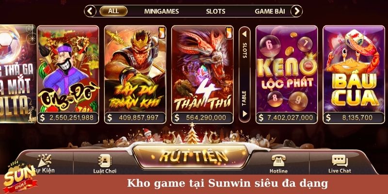 Kho game tại Sunwin siêu đa dạng