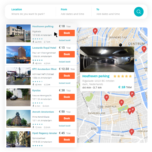 Mobypark optimised their navigation feature by linking parking space lists with a dynamic map.