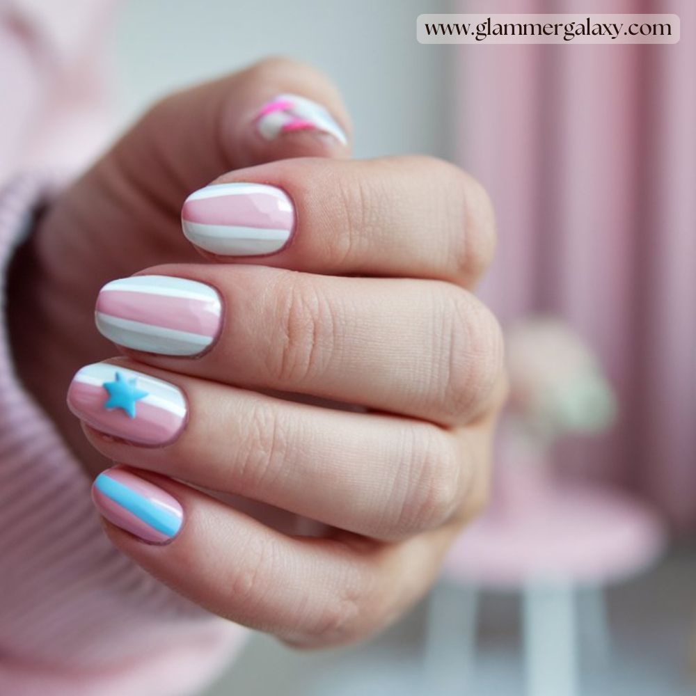 Hot summer nails having Pastel color combinations