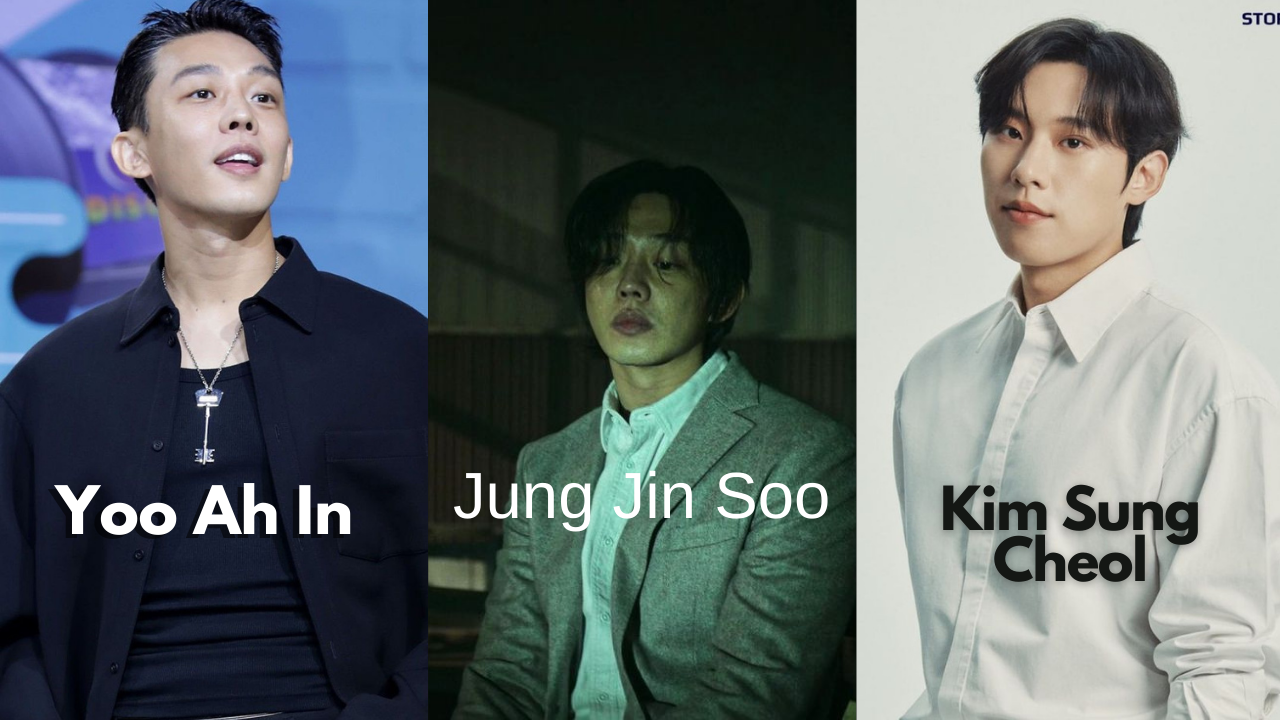 This contains an image of Actor Kim Sung Cheol, Jung Jin Soo and Yoo Ah In, 