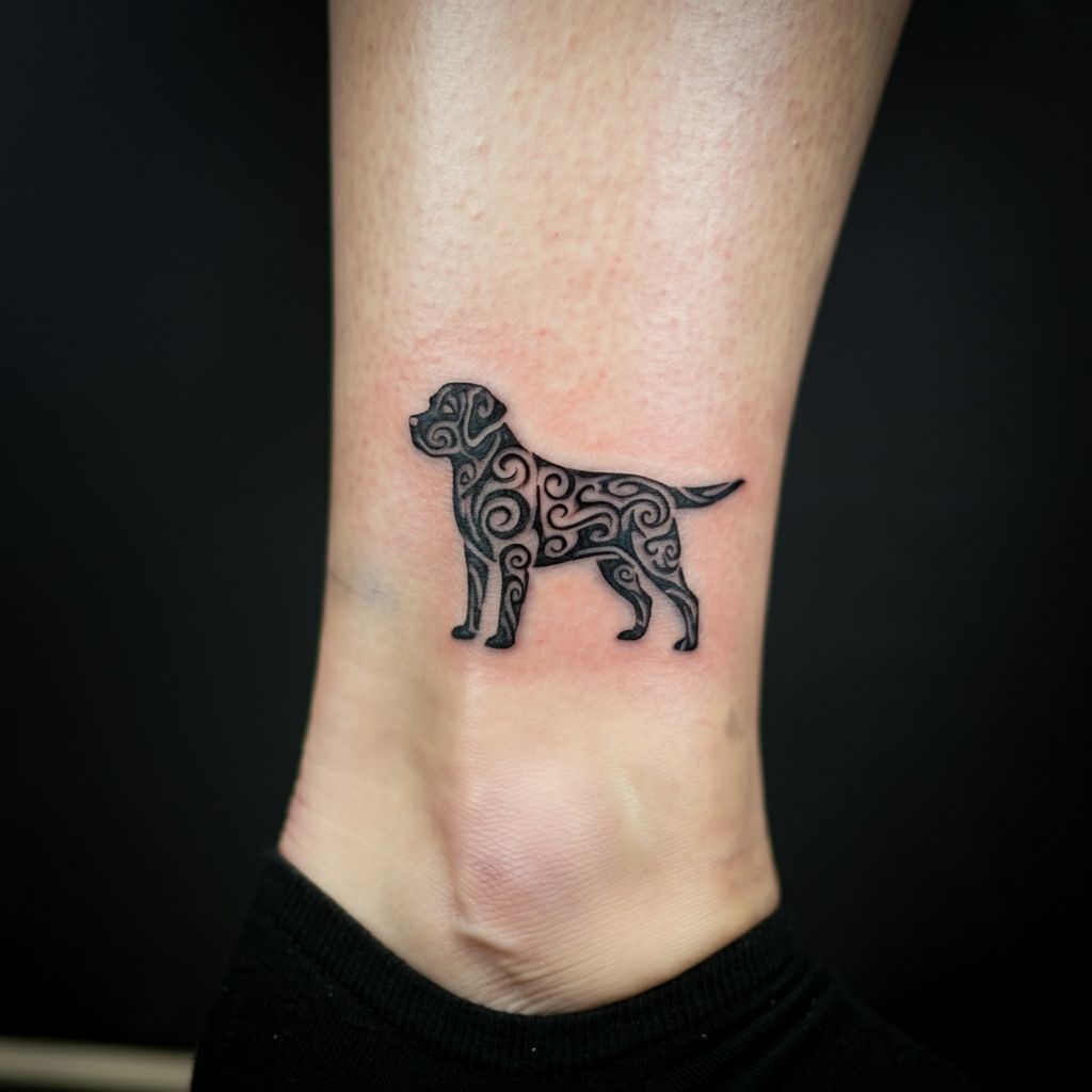 Tribal-Style Labrador Tattoo