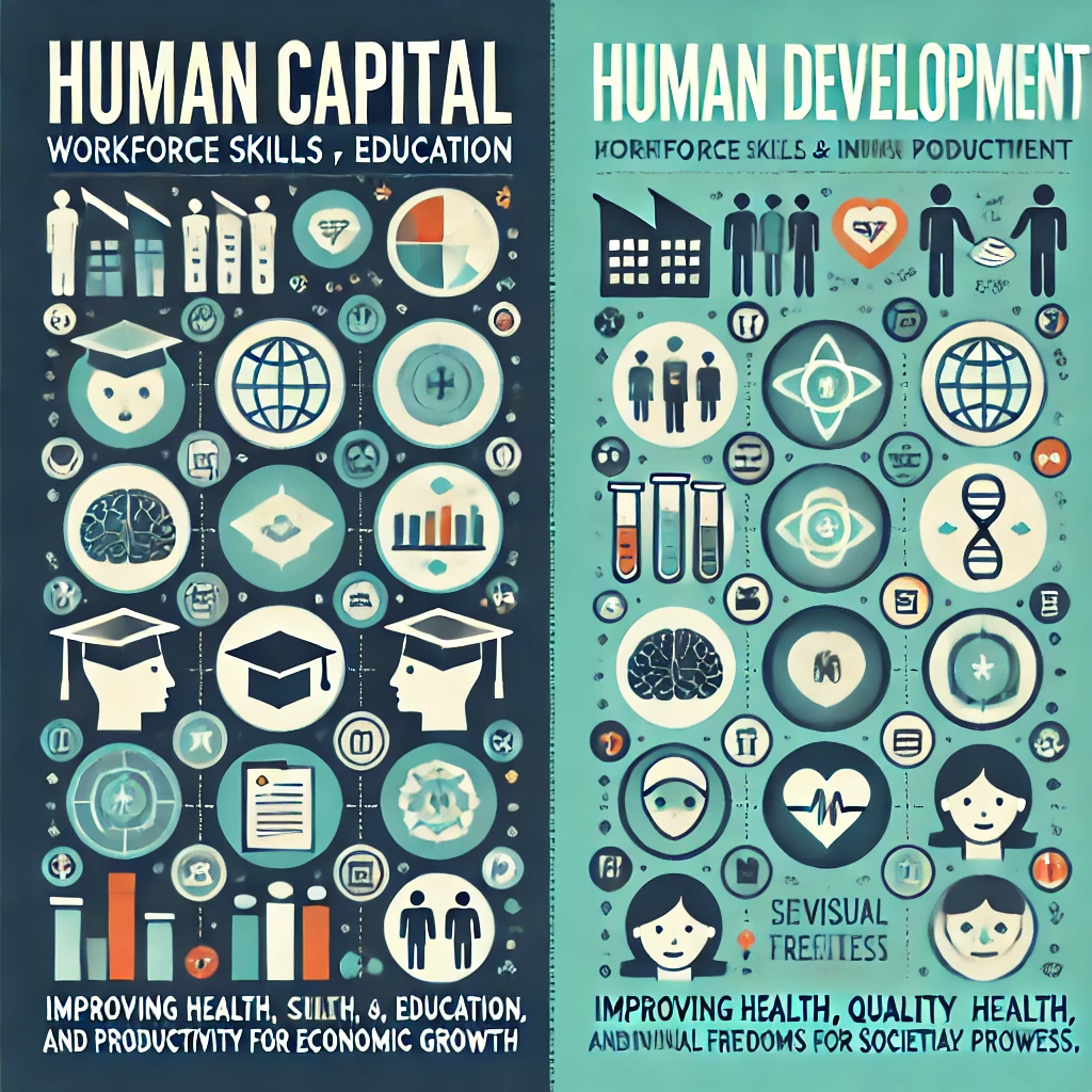 difference between human capital and human development