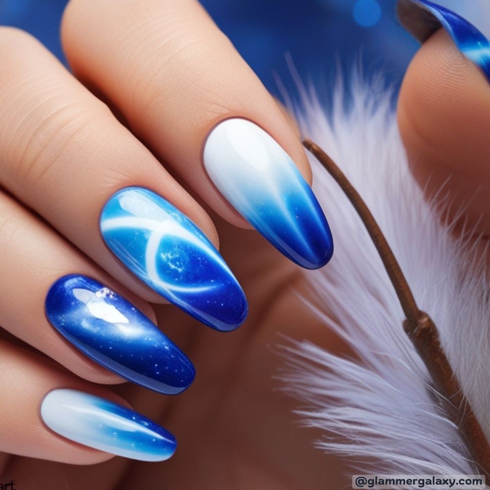 Winter Nail Ideas having Mystical Blue Aura
