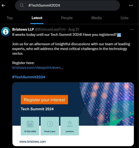 Twitter hashtag #TechSummit2024!