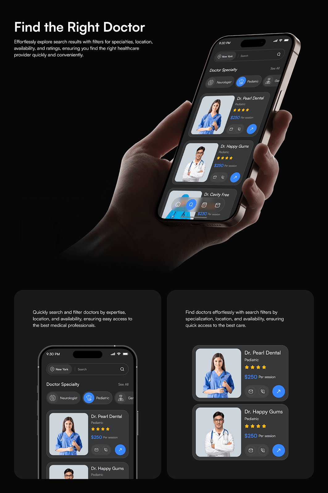 Image from the HealthNest: A Modern Medical App Design article on Abduzeedo