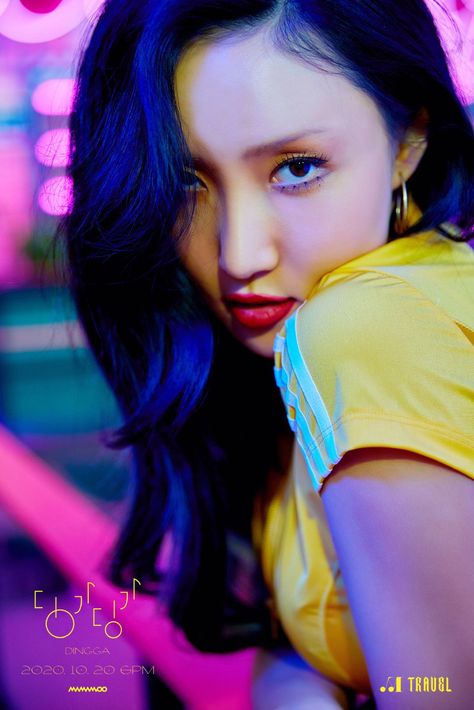 This contain an image of MAMAMOO's Hwasa