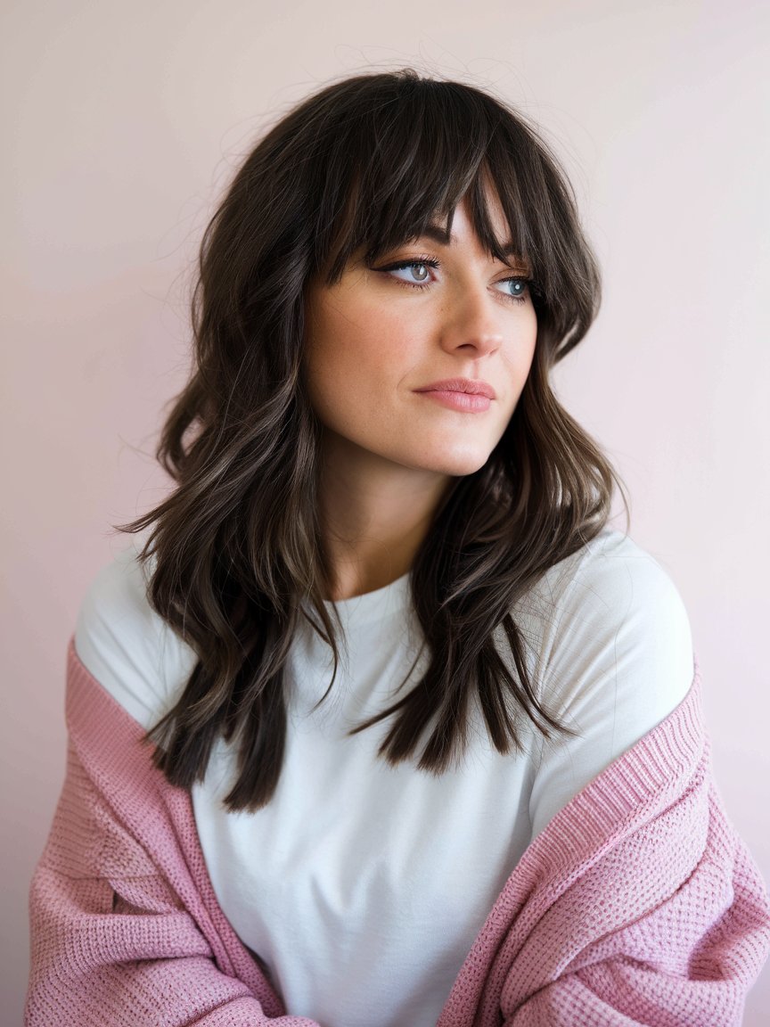 1. Classic Layers with Wispy Bangs