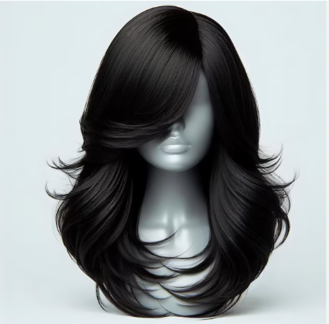 Layered hair wig style