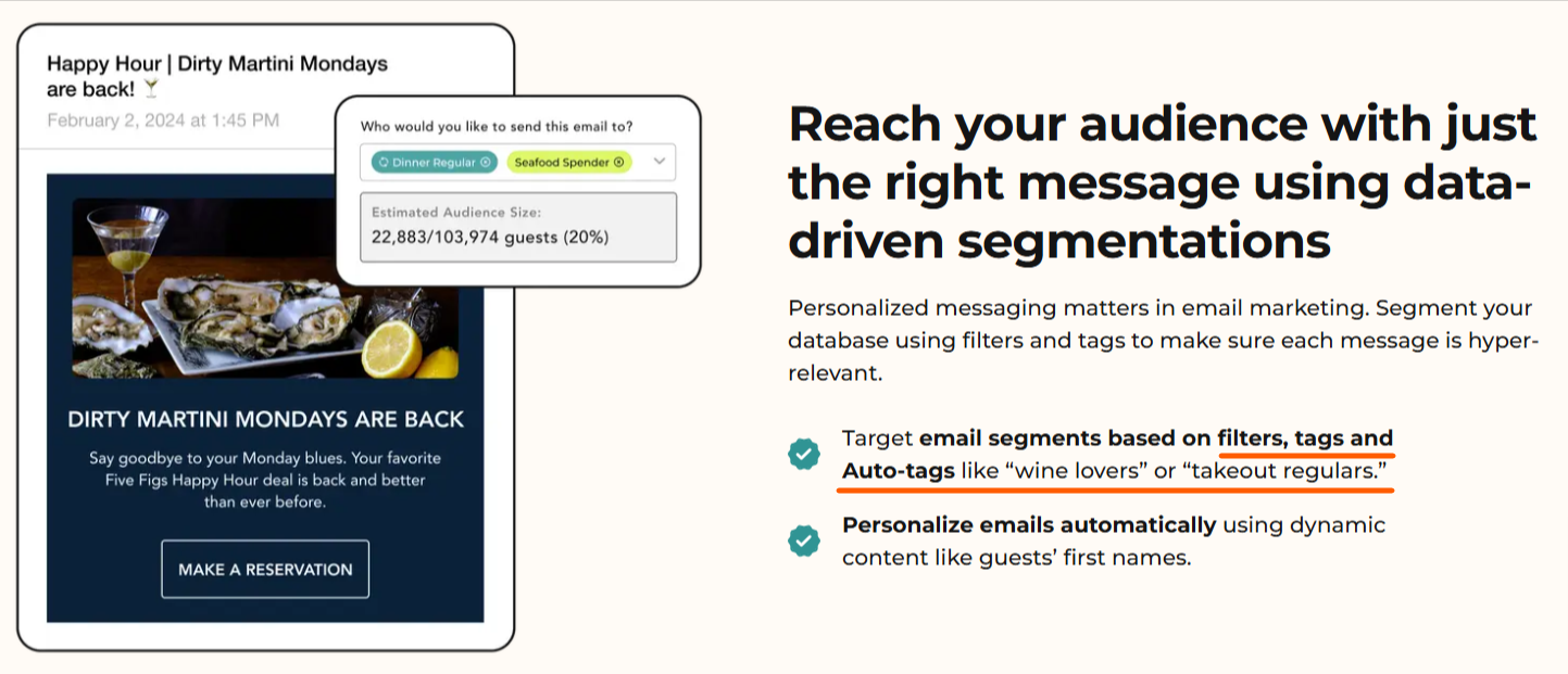 SevenRooms dashboard