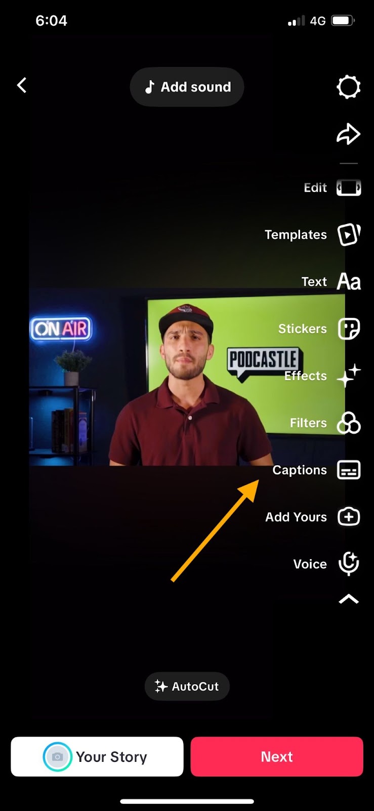 adding captions on tiktok