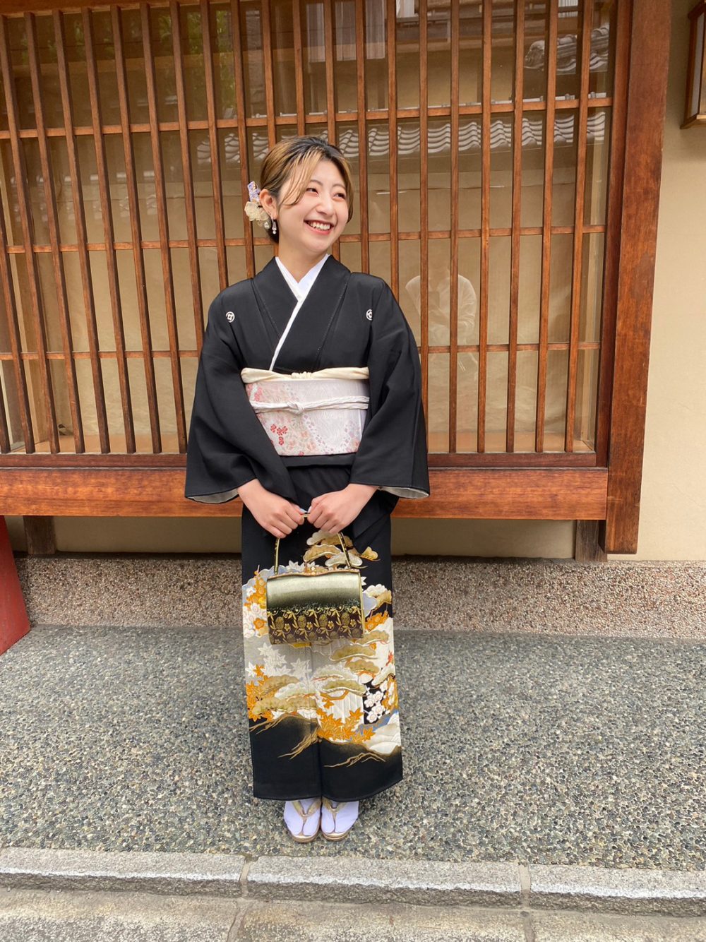 Formal black kurotomesode kimono