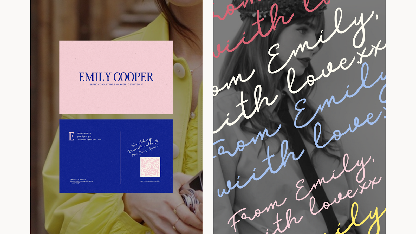 Branding assets for Emily Cooper from Emily in Paris