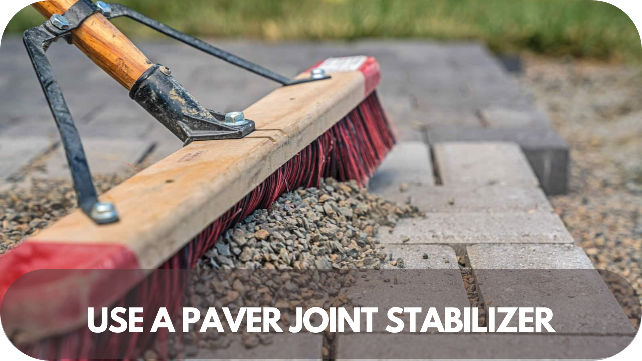 Applying a paver joint stabilizer helps keep joints intact and prevents shifting or erosion during winter weather.