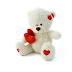 KIDS WHITE  AND RED HEART TEDDY BEAR TOY