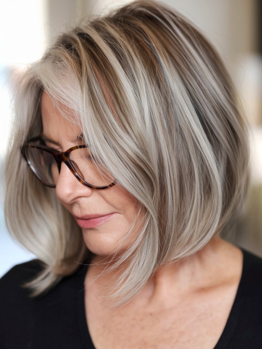 26. Balayage Highlights on Chin-Length Bob